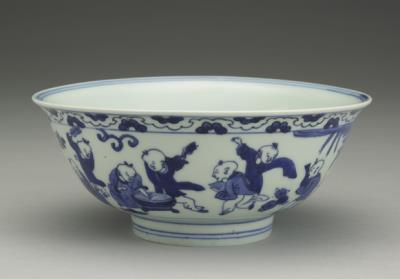 图片[2]-Bowl with decoration of children at play in underglaze blue, Ming dynasty, Jiajing reign (1522-1566)-China Archive